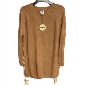 Hayden LA | Side Crochet Tie Knit Sweater Dress M